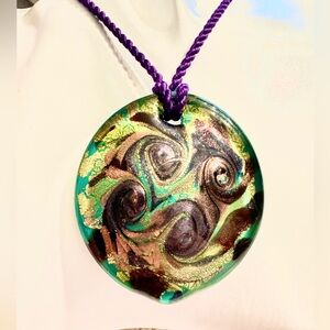 MURANO glass medallion necklace handmade in Italy